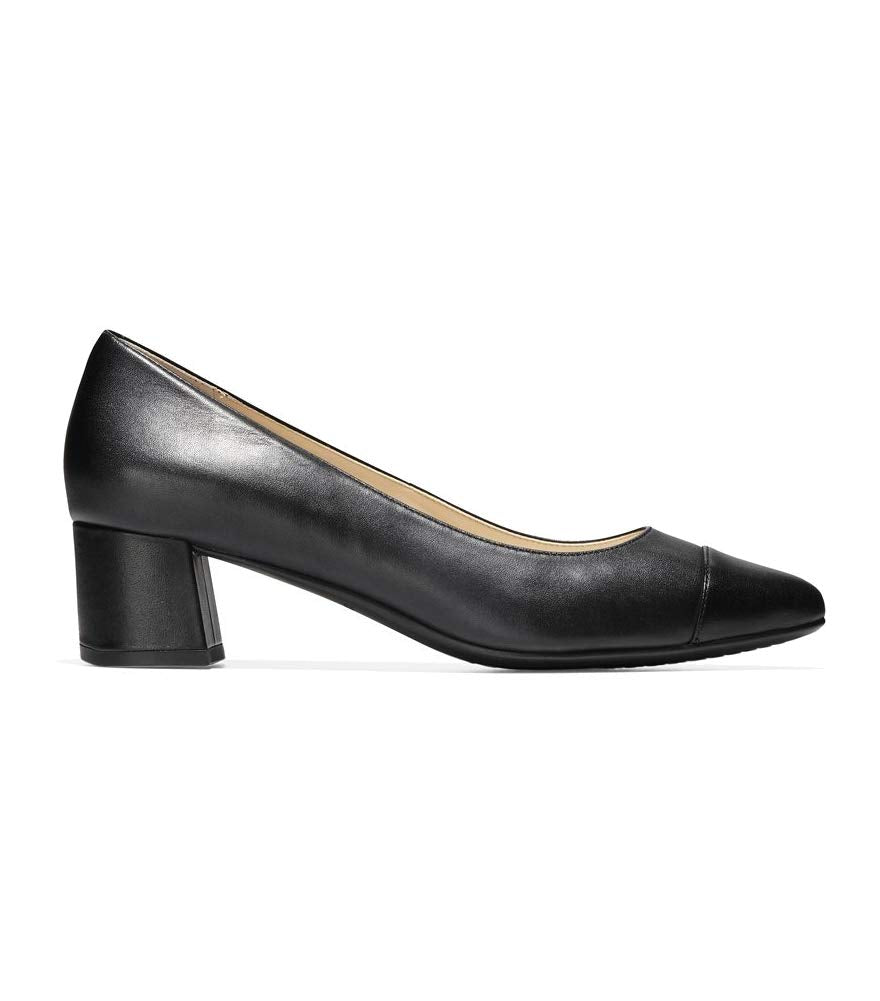 Cole Haan womens The Go-to Block Heel (45mm) Pump, Black Leather Wp, 9 US