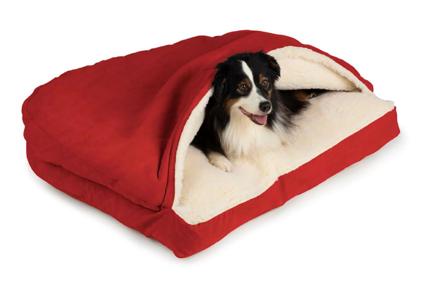 Snoozer Pet Products Rectangle Cozy Cave Dog Bed, Small, Red
