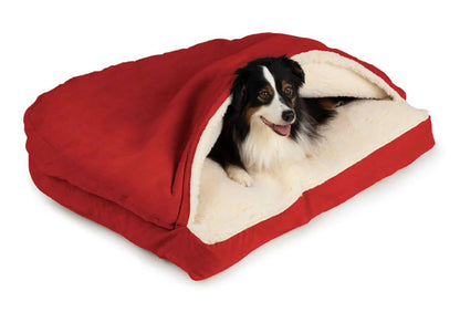 Snoozer Pet Products Rectangle Cozy Cave Dog Bed, Small, Red