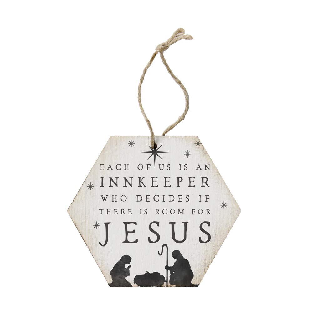 Simply Said, INC. Wood Christmas Ornament - We All Decide if There is Room for Jesus - 4.5 x 6.8 inch Nativity Ornament - Made in USA - ORH1135