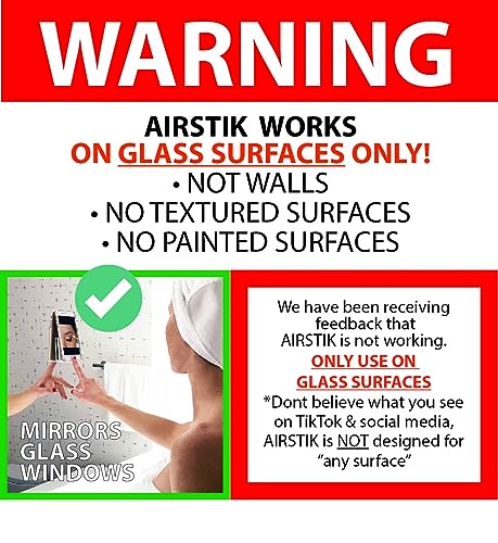 AIRSTIK Cradle Glass Mount Phone Holder Reusable TikTok Facetime Compatible with iPhone iPad Cell Phone for Bathroom Kitchen Shower Dorm Office Made in USA Glass, Mirrors, Windows