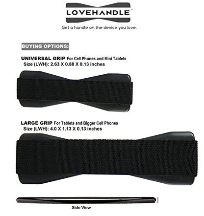 LOVEHANDLE Universal Phone Grip for Smartphones & Mini Tablets - Phone Holder for Hand - Wireless Charging Compatible - Made in The USA - Chic Chevron