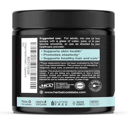 Collagen Peptides Powder with Vitamin C & Hyaluronic Acid - from Organic Cleanest Sources & Super High Absorption - Hydrolyzed Multi Type I, II, III, V, X - Skin Hair Supplement Made in USA