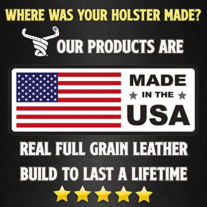 Heavy Duty Leather Vertical Cell Holster Case with Magnetic Closure - Made in USA