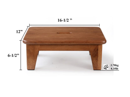 CONSDAN Step Stool for Bed - USA Grown Oak, Wooden Stool for Adults and Seniors, 6.5" High, Non-Slip Mat, No Assembly Needed, Solid Wood, Chocolate Color