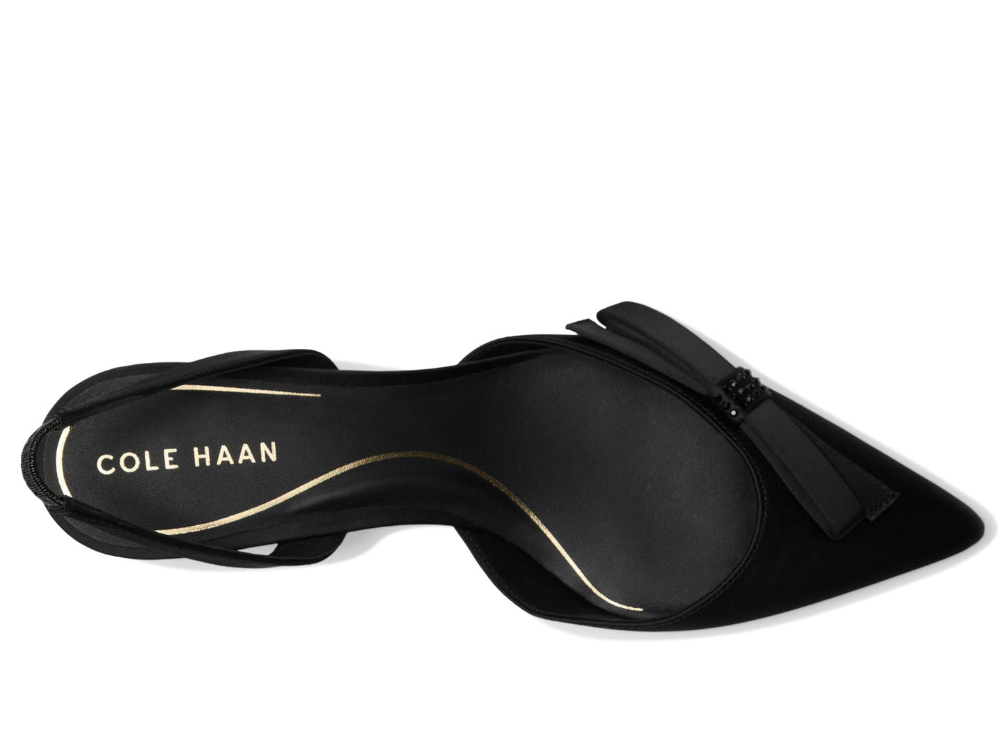 Cole Haan Women's Noella Bow Sling Pump, Black Satin, 7.5