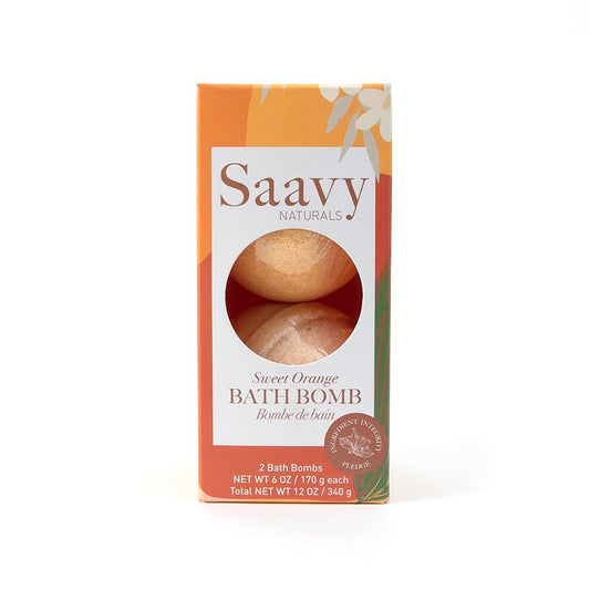 Bath Bombs Saavy Naturals - Clean, Plant Based Ingredients- Made in USA| Organic Bath Bombs 2 Pack Gentle Moisturizig Formula, Foaming Fizz Bubbles, Gift for Women and Kids, 6 Oz Each, 2 Pack