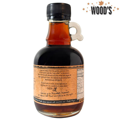 Wood’s Vermont Apple Pie Maple Syrup – Infused Vermont Maple Syrup with Warm Spices & Real Apple Flavor | Small-Batch, Vegan Natural Sweetener | Perfect for Pancakes, Ice Cream, Cocktails & Baking | 8.45 Fl Oz (250mL)
