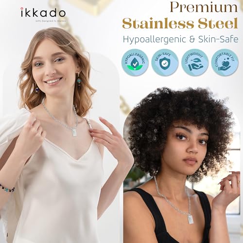 ikkado Custom Envelope Necklace with Love Letter Pendant – Personalised Locket Jewellery for Women – Gift for Birthday, Mother’s Day, Valentine’s, Christmas (Silver) Locally Made (USA)
