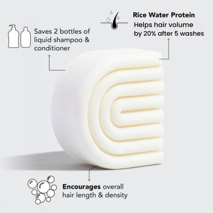 Kitsch Rice Water Hair Conditioner Bar - Soap Bar for Hair Care - Conditioner for Women and Men - Moisturizing & Strengthening for All Hair Types - Sulfate-Free, Paraben-Free - Made in USA - 2.7oz