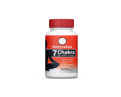 7 Chakra Ayurvedic Complex for Adults (60 Count) with Ashwagandha, Turmeric and Shilajit
