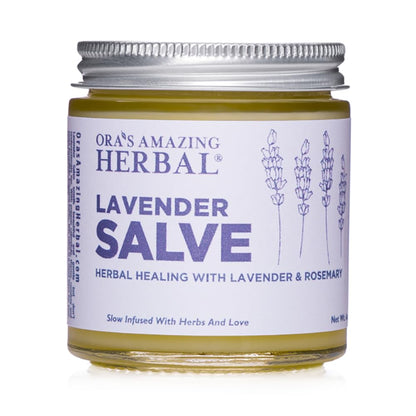 Ora's Amazing Herbal, Lavender Salve Balm, Drawing Salve with Lavender Essential Oil, Natural Skin Moisturizers, Repair Ointment for Irritated Skin, Aromatherapy for Relaxation Massage 4 oz