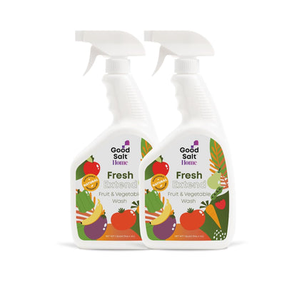 Good Salt Home Fresh Extend Fruit and Vegetable Wash, Natural Produce Cleaner, Made in the USA, 32 Ounce Bottle, 2-Pack
