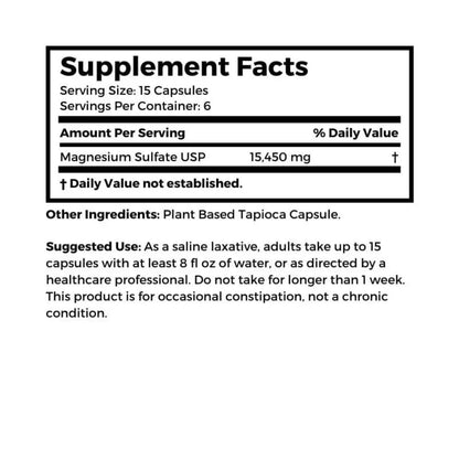 Magnesium SULFATE (Epsom Salt); Vegetarian, 1030 MG 100 Tapioca CAPS