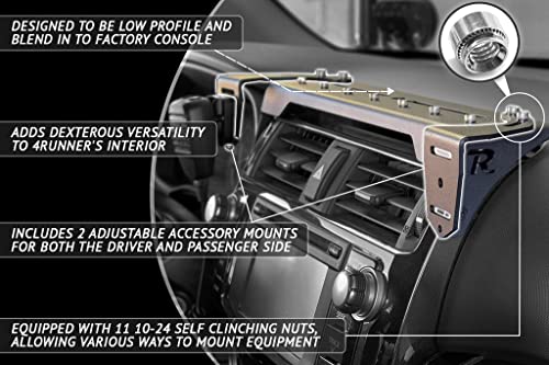 Rago Fabrication Dashboard Mount for Cell Phone, GPS, Radio, & Other Accessories for 2010-2024 Toyota 4Runner 5th Gen | Made in The USA | SUV Dashboard