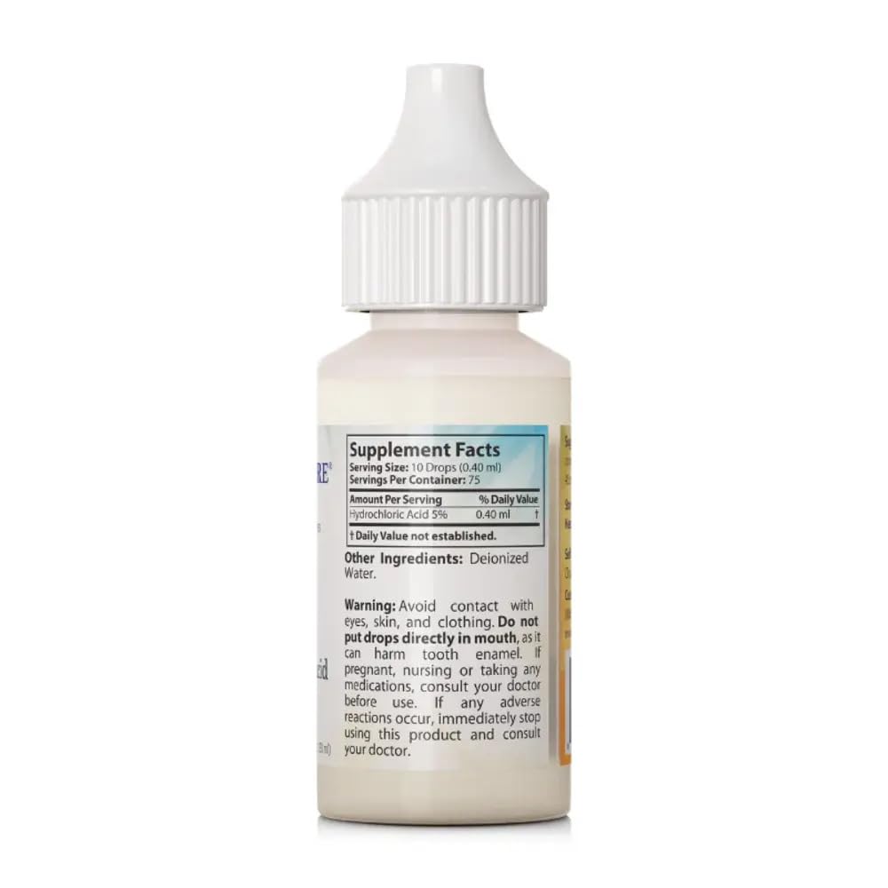 Dr. Clark Hydrochloric Acid Drops - Digestive Health, Hydrochloric Acid 5% Solution, Maintain Stomach Acidity, for Better Absorption and Assimilation, 1 Fl. Oz (30 ml)