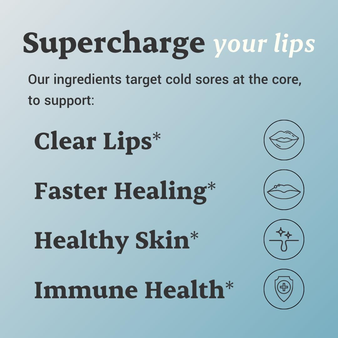 L-Lysine Cold Sore Treatment For Lips With Immune Support - L Lysine 1000mg Capsules, Chaga, Bee Propolis, Vitamin C, Zinc & Licorice Root Extract - Non-GMO, Vegetarian, 60 Capsules for Men and Women