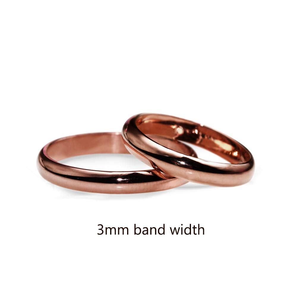 IVY & BAUBLE 99% Uncoated Solid Copper Ring Band for Men & Women | Made In USA | 3mm | Size 5