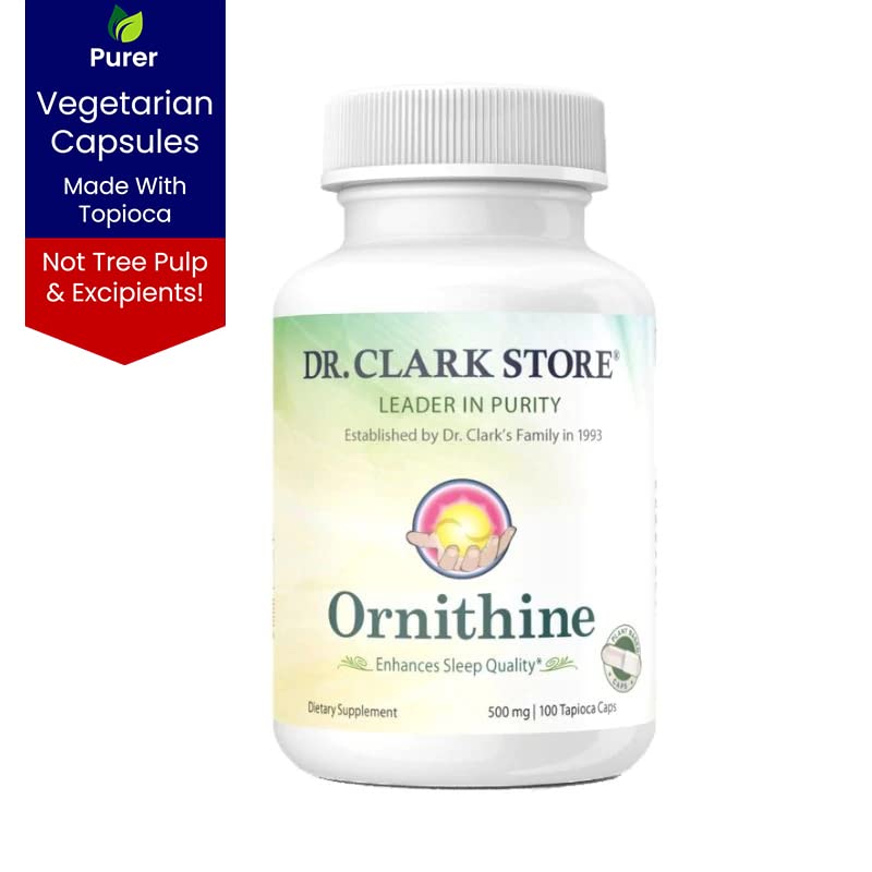 Dr Clark Store, Ornithine Vegetarian Supplement, 500 mg, 100 Tapioca Capsules