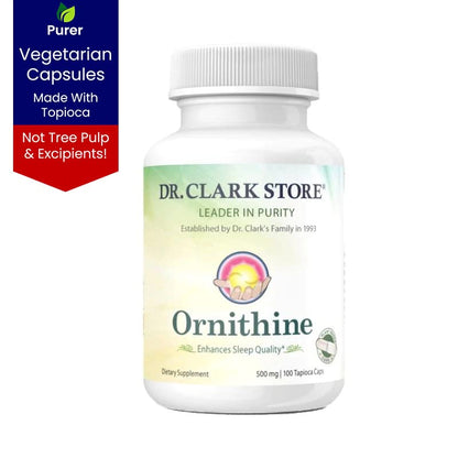 Dr Clark Store, Ornithine Vegetarian Supplement, 500 mg, 100 Tapioca Capsules
