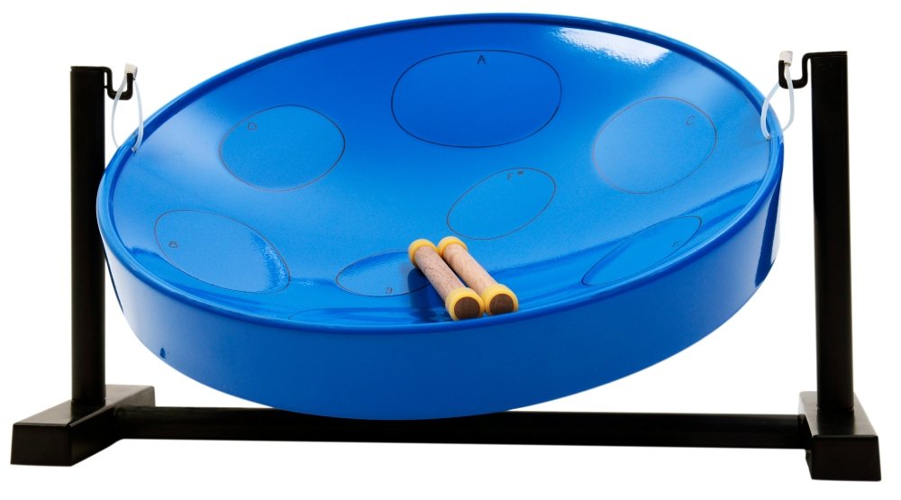 Panyard JJ Jumbie Jam Steel Ready to Play Kit-Blue G-Major with Table Top Stand-Made in USA Authentic Pan (W1085)