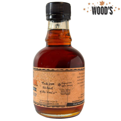 WOOD'S Vermont Maple Syrup – Traditional 100% Pure Maple Syrup | Small-Batch, Vegan Natural Sweetener | Grade A, Robust Taste | Perfect for Pancakes, Coffee, Cocktails & More | 8.45 Fl Oz (250mL)