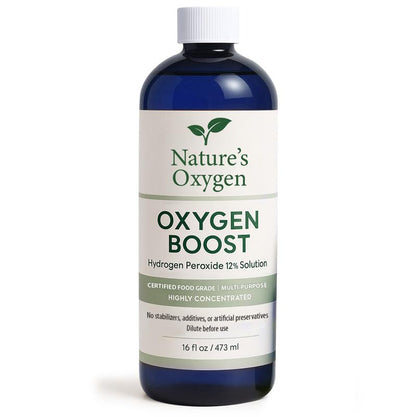 Nature’s Oxygen Food Grade Hydrogen Peroxide 12% Solution, 16 fl oz Pint Bottle, No Added Stabilizers, Highly Concentrated, Made in USA