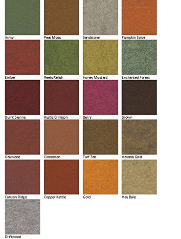 21 Felt Sheets - 6X12 inch Fall Colors Collection - Made in USA - Merino Wool Blend Felt