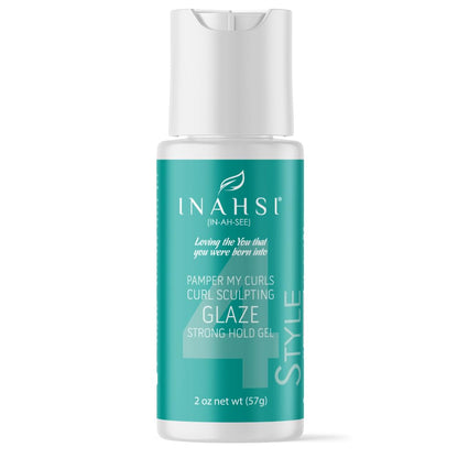 INAHSI Sample Pack | Gentle Cleansing Shampoo | Soothing Mint Conditioner | Curl Sculpting Glaze Strong Hold Gel | Hair Products for Naturally Curly Hair | Made in the USA