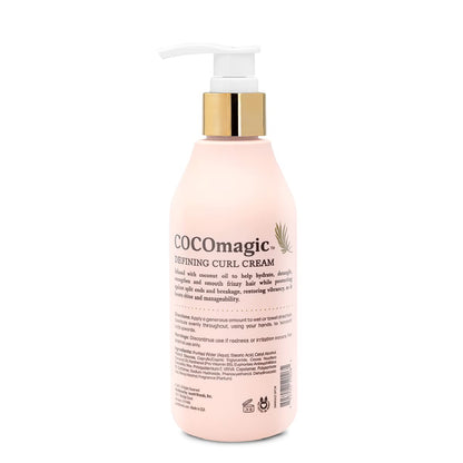 Cocomagic Defining Curl Cream | Extra Frizz Control | Protects Against Split Ends and Breakage | Paraben Free, Cruelty Free, Made in USA (8 oz)