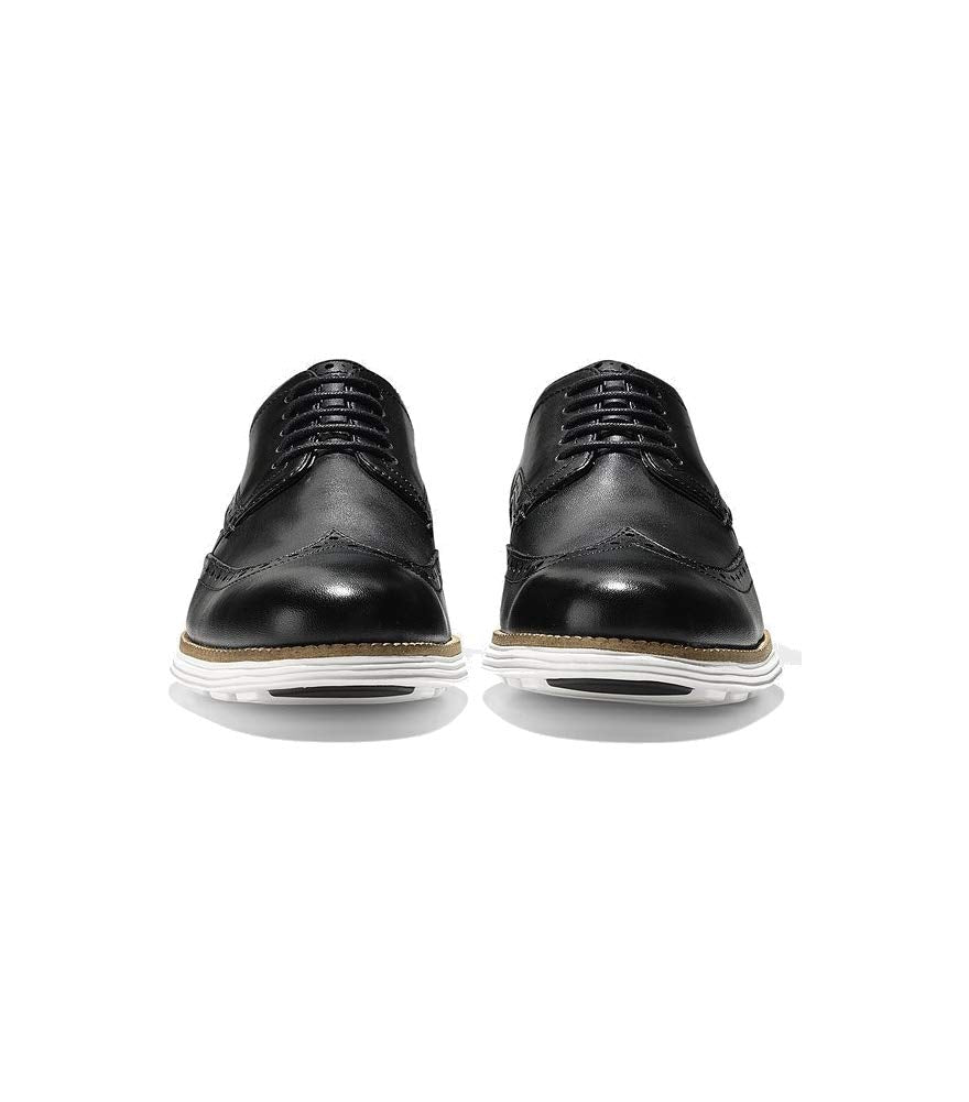 Cole Haan Men's Original Grand Shortwing Oxford Shoe, Black Leather/White, 10.5 Medium US