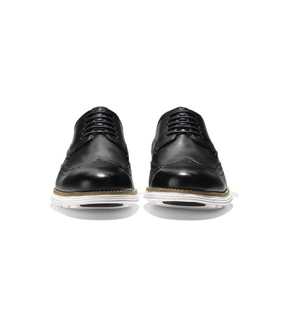 Cole Haan Men's Original Grand Shortwing Oxford Shoe, Black Leather/White, 10.5 Medium US