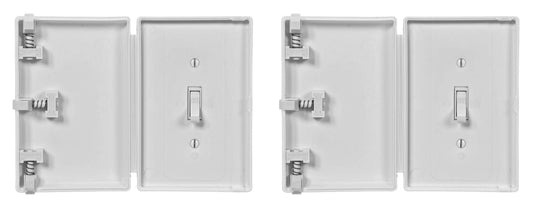 Child Be Safe, Baby Toddler Pet Resistant Electrical Safety Cover Guard for Home and Business, Made in USA, Traditional Standard Toggle Light Switch (2 Count, White)