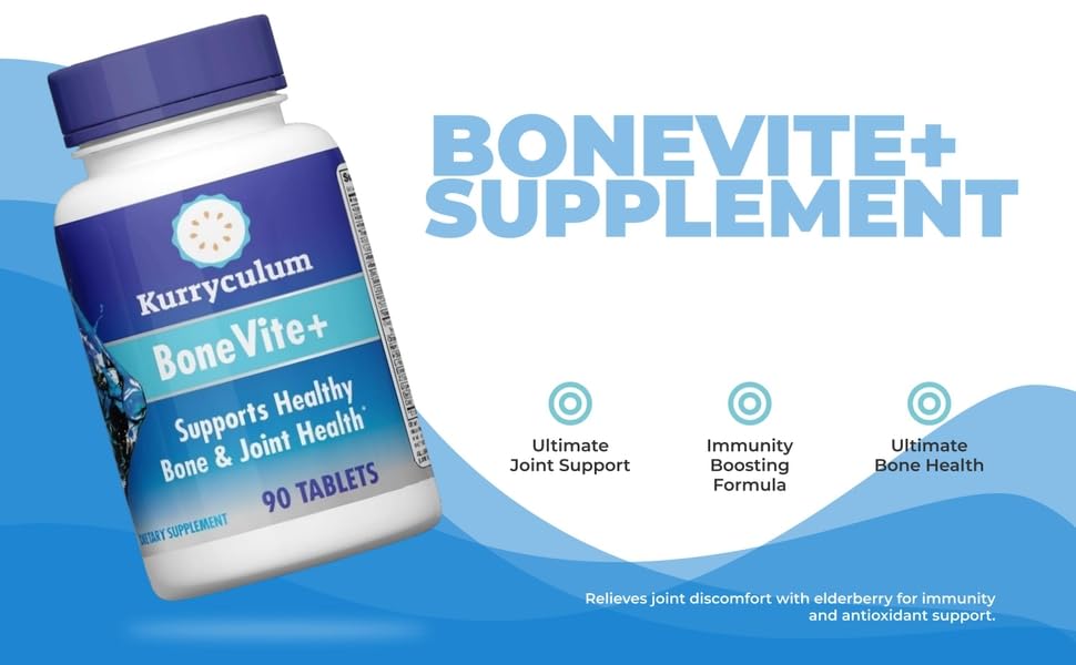 Kurryculum BoneVite+, Bone and Joint Health Supplement, 90 Tablets