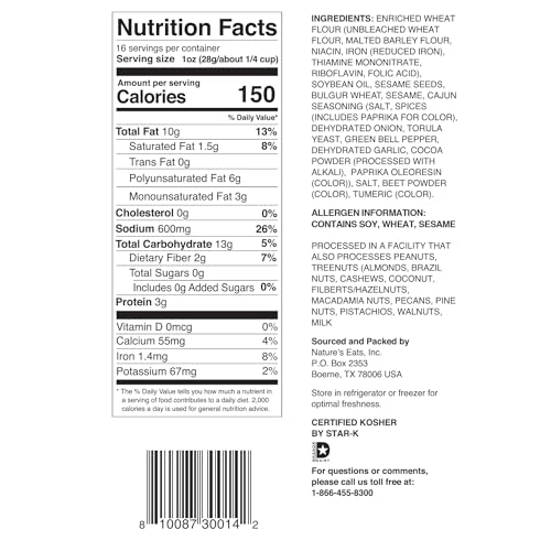 Nature's Eats Cajun Sesame Sticks 16.0 Ounce, 12pk