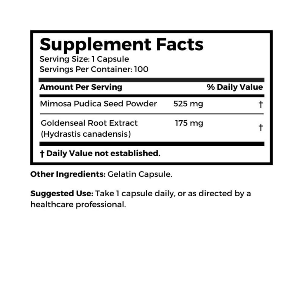 Dr Clark Store Mimosa Pudica & Goldenseal – 100 Capsules, Supports Digestive Health, Gut Balance & Immune Support