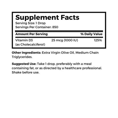 Dr. Clark Liquid Vitamin D Supplement – 1000 IU, 1 Fl Oz, Supports Immune System & Bone Health