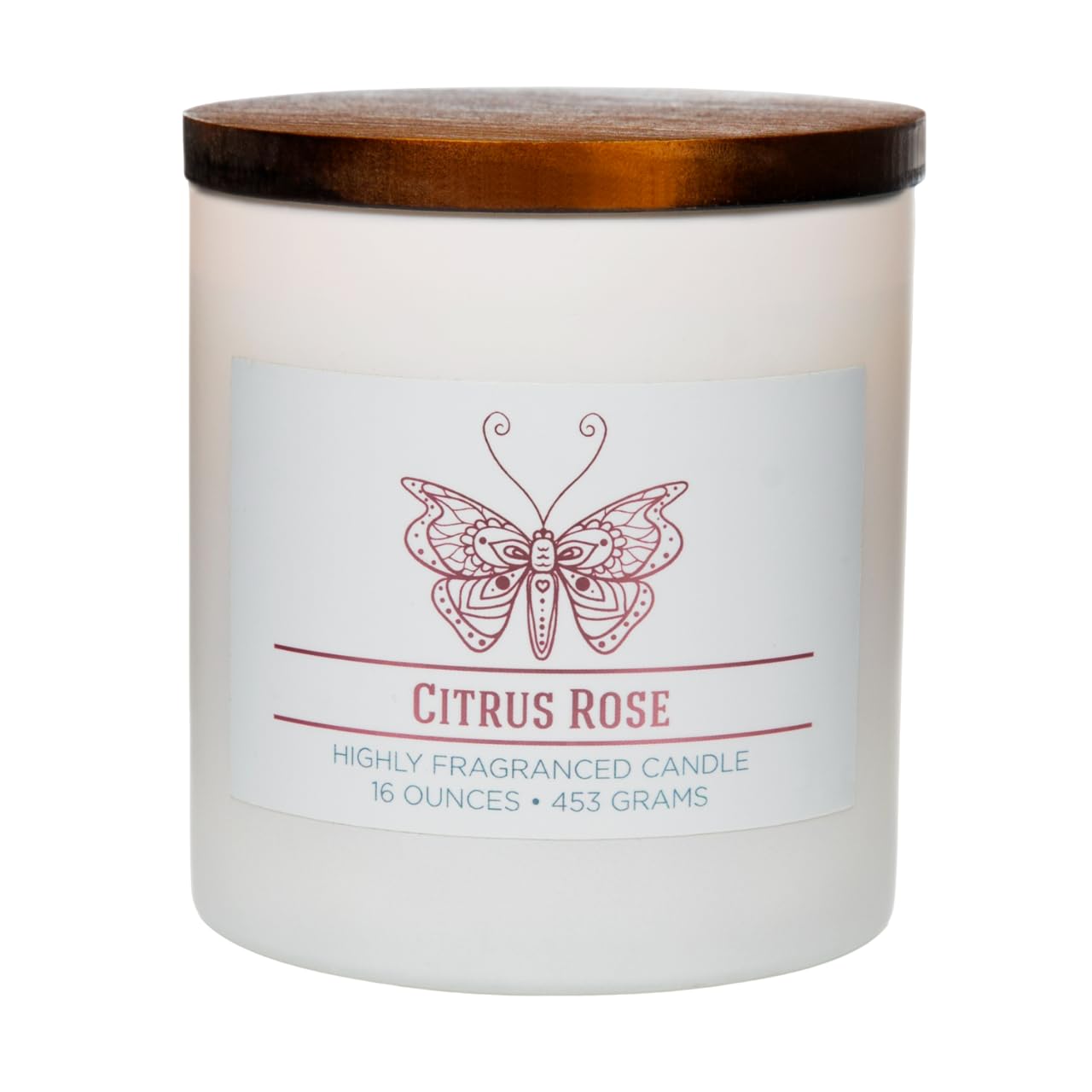 Carolina Citrus Rose Scented Candle, 16 oz Wellness Relaxing Aromatherapy Candle, 2 Wick White Jar Soy Blend Wax, Candles for Home, 60H Burn - Made in The USA