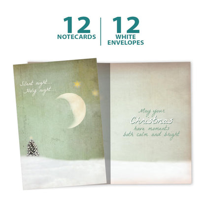 Tree-Free Greetings - Season's Greeting Card - Artful Designs - 12 Cards + White Envelopes - Made in USA - 100% Recycled Paper - 4 x 6 - Holy Night (FS93463)