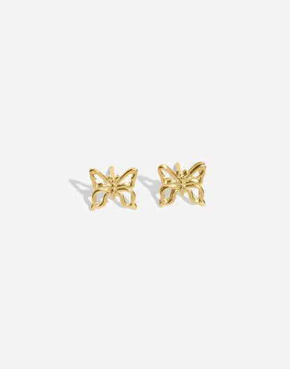 Gold Butterfly Stud Earrings Handmade By Katie Dean Jewelry