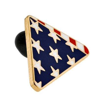 PinMart's Folded American Flag Memorial Veteran Lapel Pin on Instruction Card - Patriotic Enamel Pins for Clothing, Hats, Backpacks and Bags - Memorial Day Pins for Men and Women