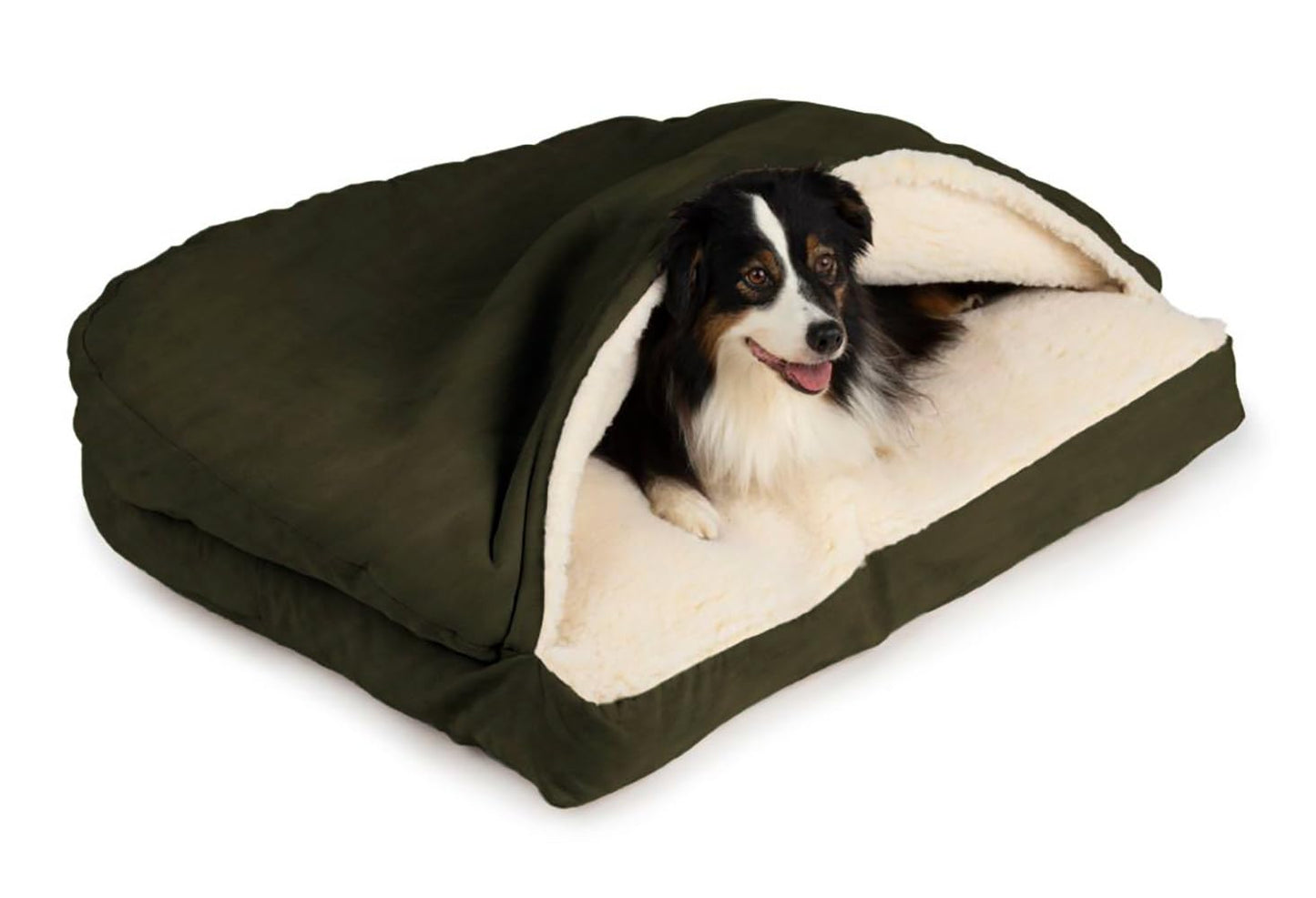 Snoozer Pet Products Rectangle Cozy Cave Dog Bed, Small, Olive