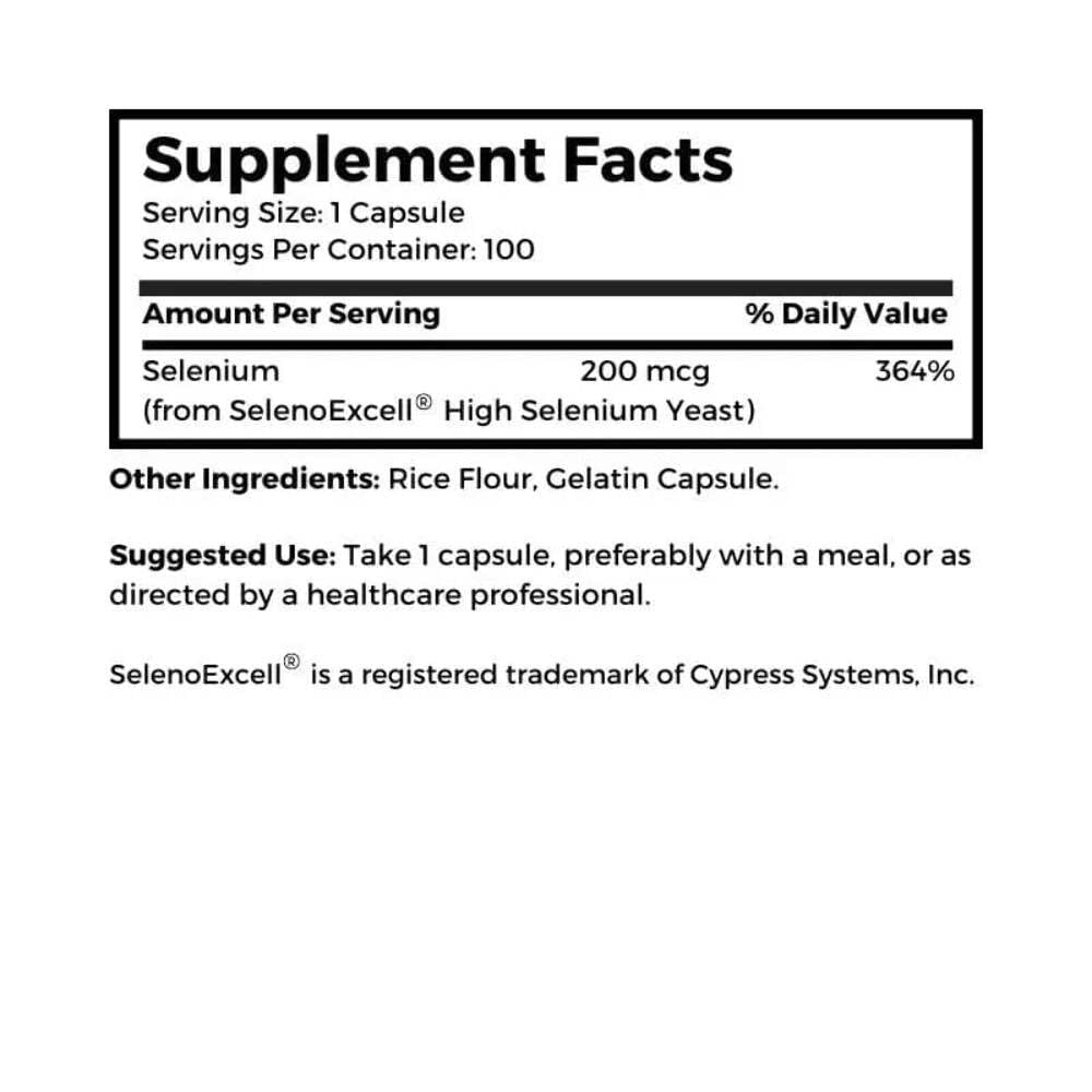 Dr. Clark SelenoExcell Selenium Supplement, 200mcg, 100 Capsules