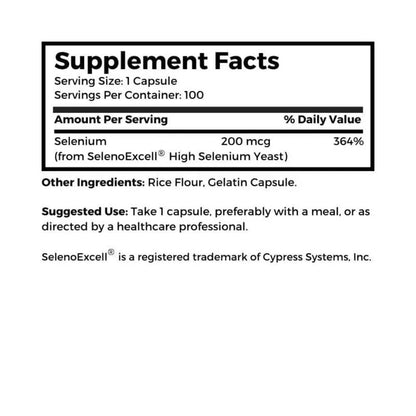 Dr. Clark SelenoExcell Selenium Supplement, 200mcg, 100 Capsules