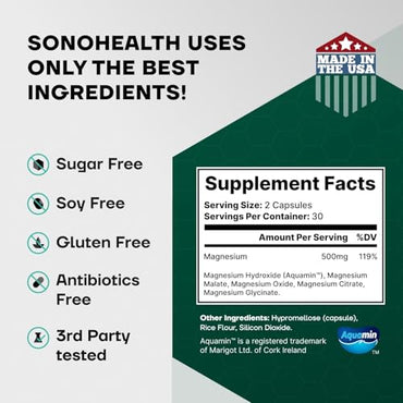 Spectrum 5 Magnesium Complex for Women & Men | Patented Aqua-Ionic® 5X Absorption Technology | 500mg Glycinate, Citrate, Malate + 72 Trace Minerals | Deep Sleep, Leg Cramp Relief & Calm | Non-Laxative