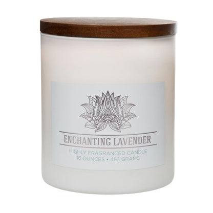 CAROLINA Enchanting Lavender Scented Candle, 16 oz Wellness Relaxing Aromatherapy Candle, 2 Wick White Jar Soy Blend Wax, Candles for Home, 60H Burn - Made in The USA