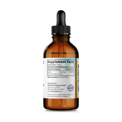 Dr. Clark Store White Iodine (Nascent Iodine) – 4 Fl Oz, Supports Thyroid Health & Immune System
