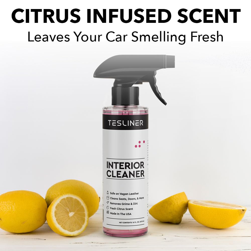 Tesla Seat Cleaner & Stain Remover - Interior Cleaner, Safe on Black & White Vegan Leather, Interior Cleaning Products for Seats, Dash, Console | Tesla Model 3 Y S X Juniper Accessories 2025 & 2026
