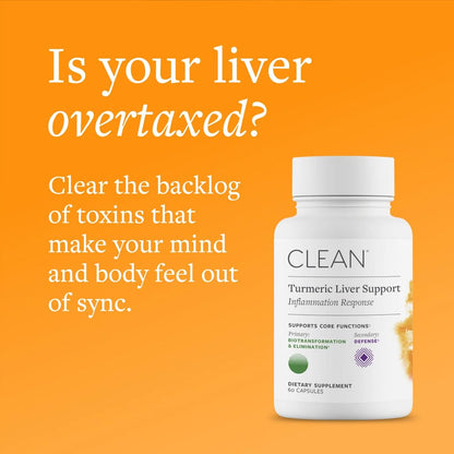 Clean Program Liver Support Supplement for Liver Health & Detox, Milk Thistle, Turmeric Supplement with Antioxidant Protection, Vegetarian Capsules, Non-GMO, Gluten & Soy Free - 60 Count