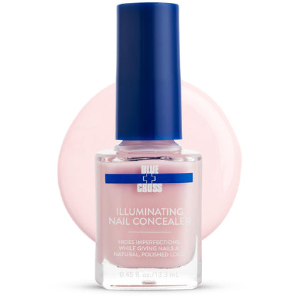 Blue Cross Illuminating Nail Concealer Polish, 5 Minute Manicure, Topcoat & Basecoat Nail Lacquer, Made in USA for Natural Shine, 0.45oz